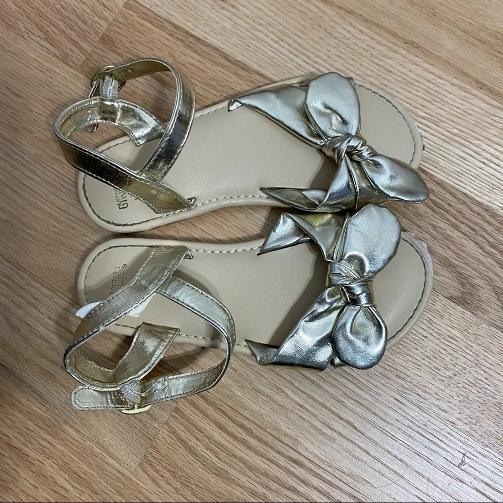 Gymboree Gold Knot Bow Sandals Sz 12 Girls Toddler